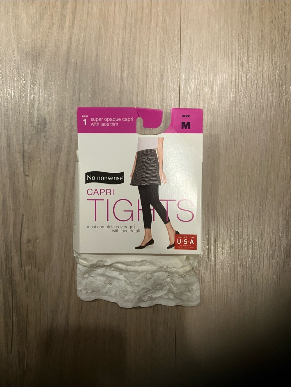 Brand new capri tights with lace detail -One Size